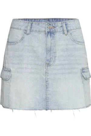 BUBBLEROOM Orla Cargo Denim Skirt Kort Nederdel Blue
