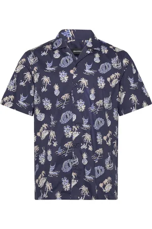 Matinique Maklampo Tops Shirts Short-sleeved Navy
