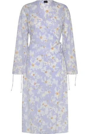 Gina Tricot Midi Wrap Dress Knælang Kjole Blue