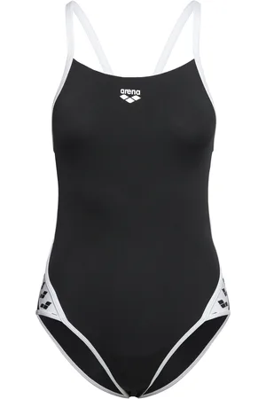 Arena W Team Stripe Super Fly Back Piece Black-White Badedragt Badetøj Black