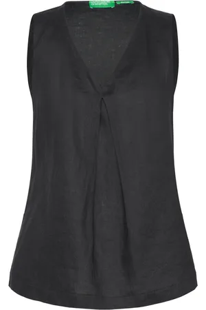 Benetton Blouse Tops Blouses Sleeveless Black