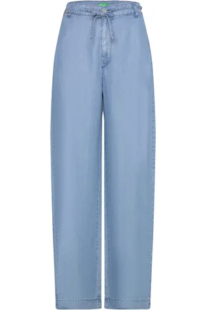 Benetton Trousers Bottoms Trousers Wide Leg Blue