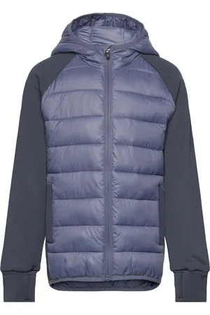Color Kids Hybrid Fleece Jacket W. Hood Outerwear Fleece Outerwear Fleece Jackets Navy
