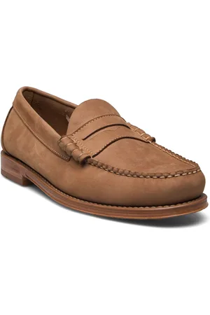 G.H. Bass Gh Weejun Heritage Penny Nubuck Designers Loafers Beige