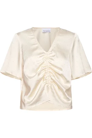 Noella Serafina Ss Blouse Tops Blouses Short-sleeved Cream