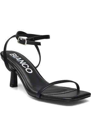 Bianco Bialulu Minimal Strap Sandal Faux Leather Sandal Med Hæl Black