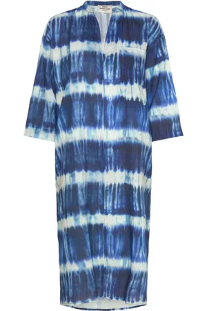 Mads Norgaard Colin Mana Dress Aop Knælang Kjole Blue