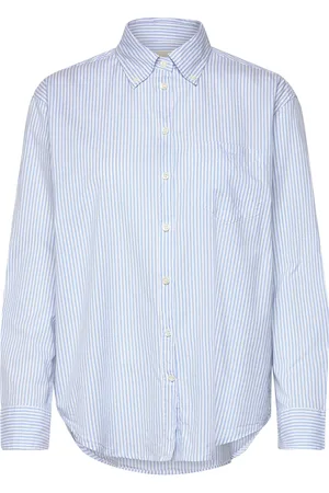 GANT Rel Luxury Oxford Striped Bd Shirt Tops Shirts Long-sleeved Blue