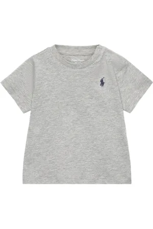 Ralph Lauren Cotton Jersey Crewneck Tee Tops T-Kortærmet Skjorte Grey
