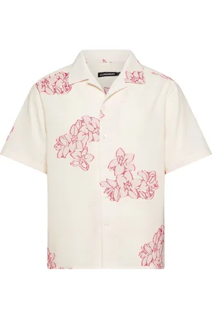 J Lindeberg Donso Fil Coupe Floral Shirt Tops Shirts Short-sleeved White
