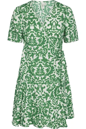 Y.A.S Greena 2/4 Wrap Dress S. Kort Kjole Green