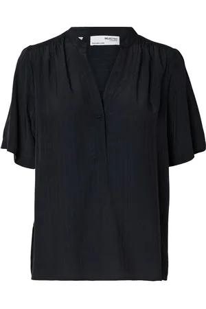 SELECTED Slfsusie-Mivia Ss Top Noos Tops Blouses Short-sleeved Black