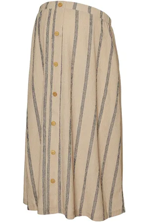 Mama;licious Mlmila Jrs Uk Hw Skirt A. Knælang Nederdel Beige