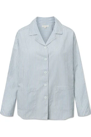 Studio Feder Silja Shirt - Cotton Tops Shirts Long-sleeved Blue