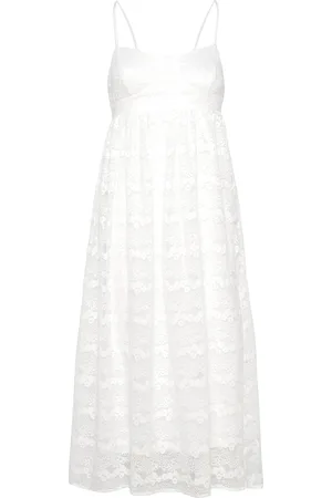 BUBBLEROOM Alexina Lace Dress Knælang Kjole White