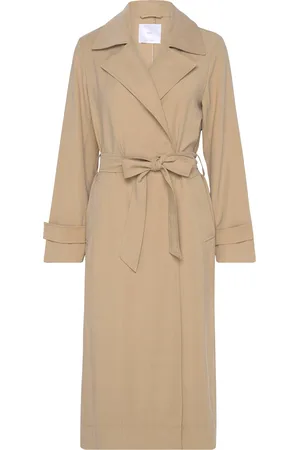 MANGO Flowy Lapel Trench Trenchcoat Frakke Beige