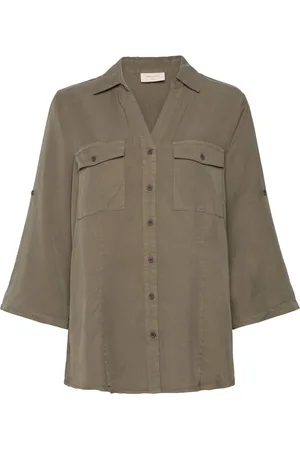 Freequent Fqcarly-Shirt Tops Shirts Short-sleeved Green