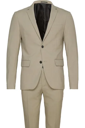 Lindbergh Plain Mens Suit - Normal Length Habit Beige