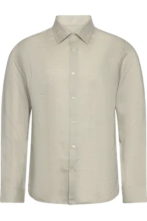 MANGO Regular-Fit 100% Linen Shirt Tops Shirts Linen Shirts Green