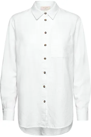 Freequent Fqlava-Sh-Simple Tops Shirts Long-sleeved White
