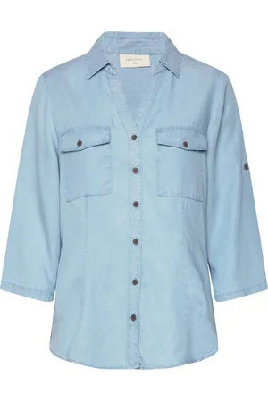 Freequent Fqcarly-Shirt Tops Shirts Short-sleeved Blue