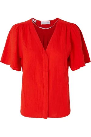 SELECTED Slfamara 2/4 Top B Tops Blouses Short-sleeved Red