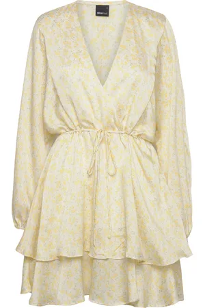 Gina Tricot Mini Drawstring Dress Kort Kjole Yellow