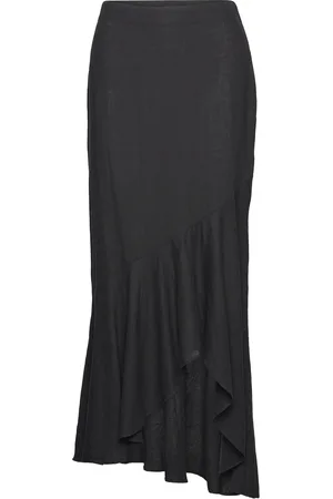 Lindex Skirt Cleo Woven Lang Nederdel Black