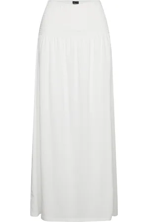 Gina Tricot Smock Maxi Skirt Maxikjole Festkjole White