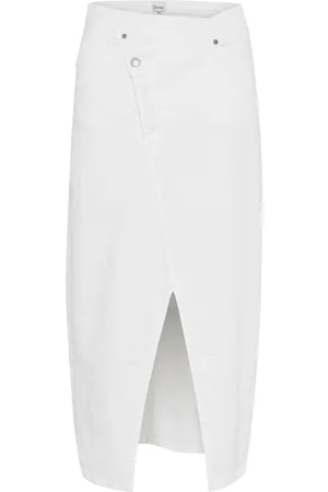 My Essential Wardrobe Tempamw 131 Wrap Skirt Lang Nederdel White