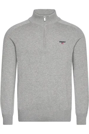 SEBAGO Kyle Half Zip Sweater Tops Knitwear Half Zip Jumpers Grey