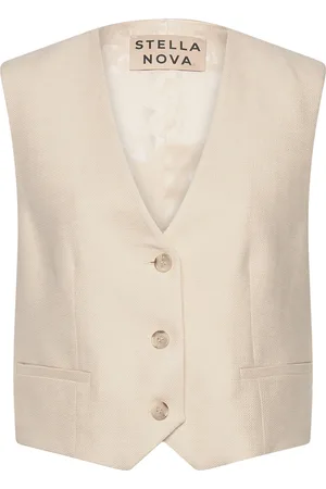 Stella Nova Tailored Tuxedo Vest Vest Cream