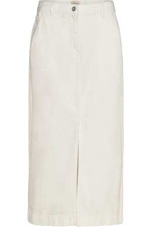 French Connection Denver Midaxi Skirt Knælang Nederdel White
