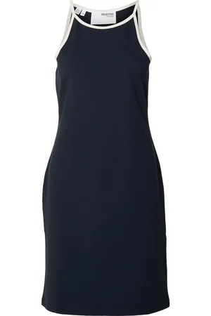 SELECTED Slfelfrida Sl Contrast Short Dress Kort Kjole Navy