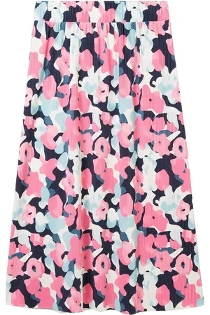 TOM TAILOR Printed Plissee Skirt Knælang Nederdel Multi/patterned