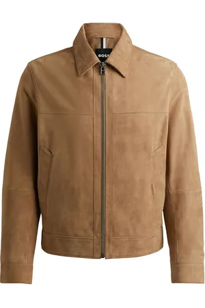 HUGO BOSS Malbano4 Læderjakke Skindjakke Beige