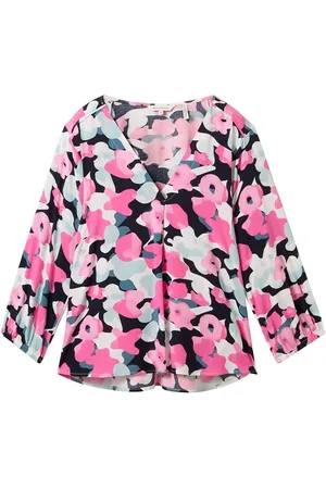 TOM TAILOR V-Neck Blouse Tops Blouses Long-sleeved Pink