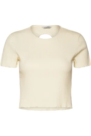 Holzweiler Tree Cropped Tee Tops Crop Tops Short-sleeved Crop Tops Yellow