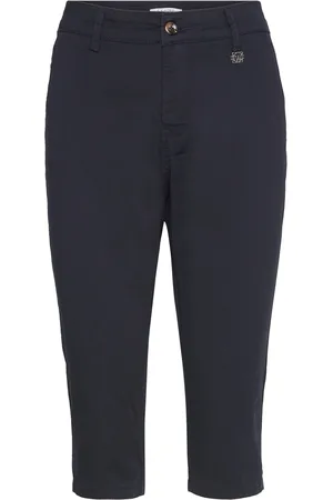 Claire Woman Jaqueline - Capri Bottoms Trousers Capri Trousers Navy