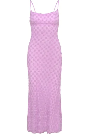 Bardot Adoni Mesh Midi Dress Knælang Kjole Purple