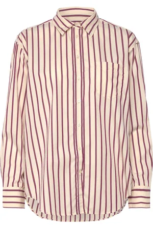 GANT Rel Classic Poplin Striped Shirt Tops Shirts Long-sleeved Cream