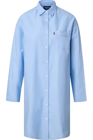 Lexington Icons Luna Organic Cotton Light Oxford Nightshirt Nattøj Blue