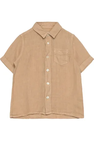 GANT Reg. Linen Ss Shirt Tops Shirts Short-sleeved Shirts Beige