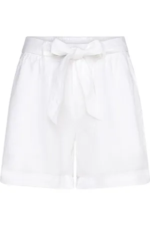 Ralph Lauren Linen Belted Short Bottoms Shorts Paper Bag Shorts White
