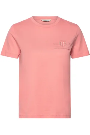 GANT Reg Tonal Shield Ss T-Shirt Tops T-shirts & Tops Short-sleeved Pink