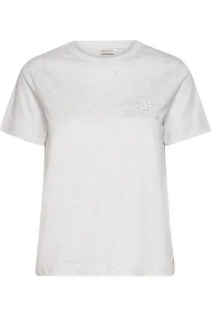 GANT Reg Tonal Shield Ss T-Shirt Tops T-shirts & Tops Short-sleeved Grey