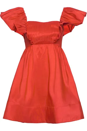 By Malina Bree Frill Detailed Mini Dress Kort Kjole Red