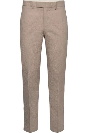 SELECTED Slhreg-Smith Seersucker Trs Bottoms Trousers Formal Beige