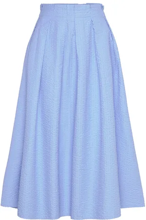 Lindex Skirt Samira Knælang Nederdel Blue