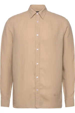 J Lindeberg Reg Ls Clean Linen Shirt Tops Shirts Linen Shirts Beige